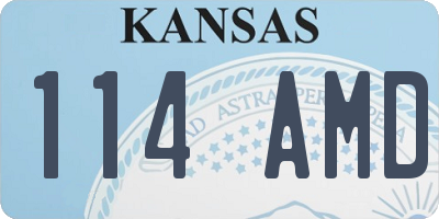 KS license plate 114AMD