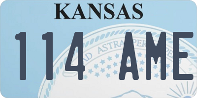 KS license plate 114AME