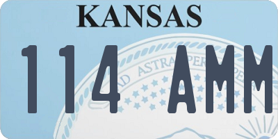 KS license plate 114AMM