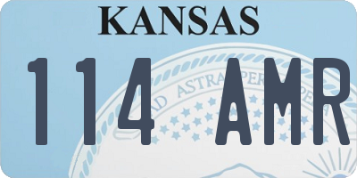 KS license plate 114AMR