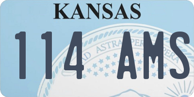 KS license plate 114AMS