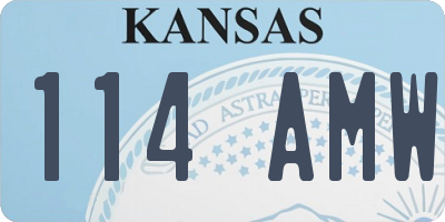 KS license plate 114AMW