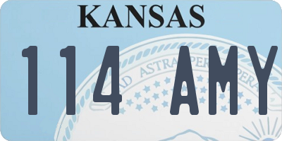 KS license plate 114AMY