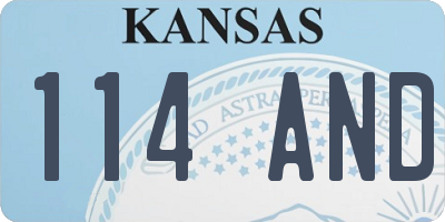 KS license plate 114AND