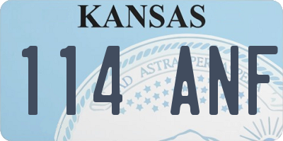 KS license plate 114ANF