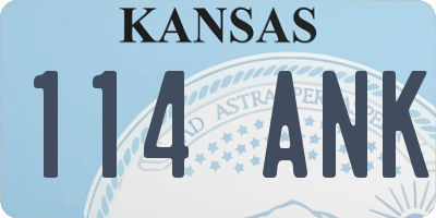 KS license plate 114ANK