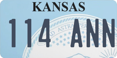 KS license plate 114ANN