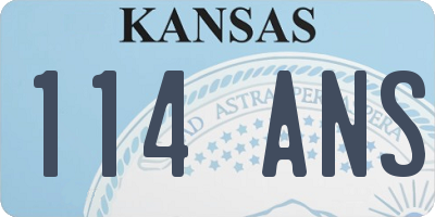 KS license plate 114ANS