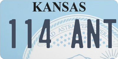 KS license plate 114ANT
