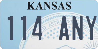 KS license plate 114ANY