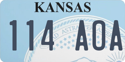 KS license plate 114AOA
