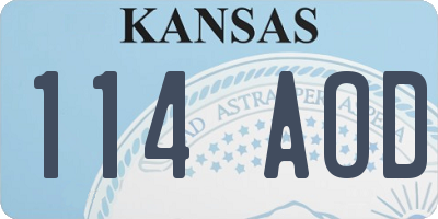 KS license plate 114AOD