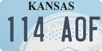 KS license plate 114AOF