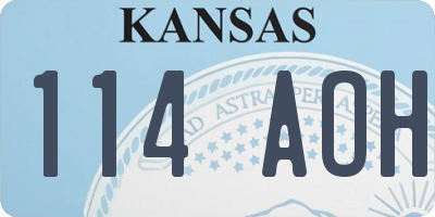 KS license plate 114AOH