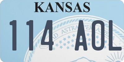 KS license plate 114AOL