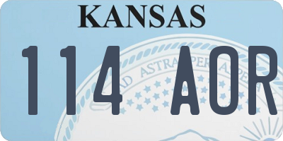 KS license plate 114AOR