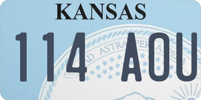 KS license plate 114AOU