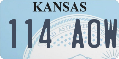 KS license plate 114AOW