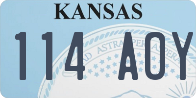 KS license plate 114AOY