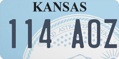KS license plate 114AOZ