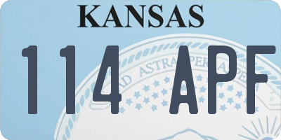 KS license plate 114APF