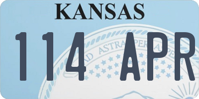KS license plate 114APR