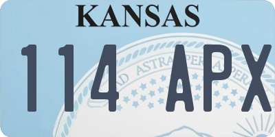 KS license plate 114APX