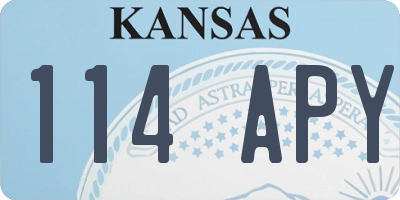 KS license plate 114APY
