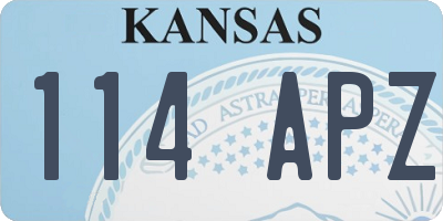 KS license plate 114APZ