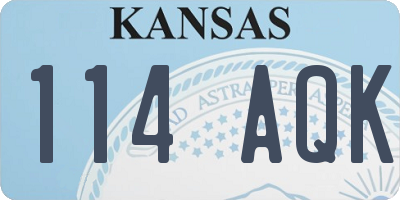KS license plate 114AQK