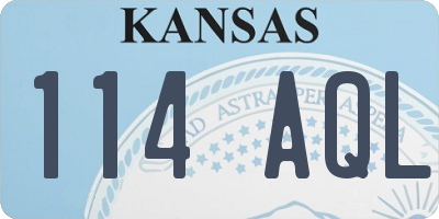KS license plate 114AQL