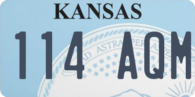 KS license plate 114AQM