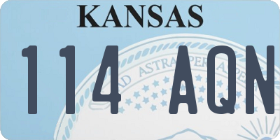 KS license plate 114AQN