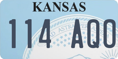 KS license plate 114AQO