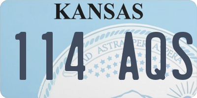 KS license plate 114AQS