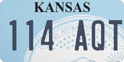 KS license plate 114AQT