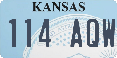 KS license plate 114AQW