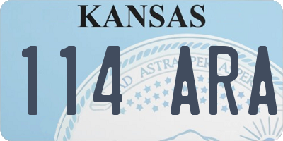 KS license plate 114ARA