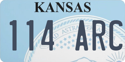 KS license plate 114ARC