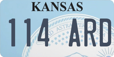 KS license plate 114ARD