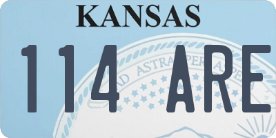 KS license plate 114ARE