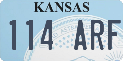 KS license plate 114ARF