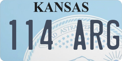 KS license plate 114ARG