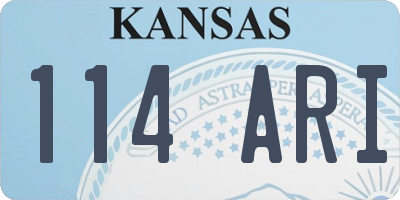 KS license plate 114ARI