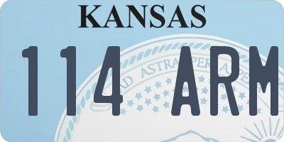 KS license plate 114ARM