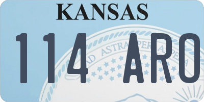 KS license plate 114ARO