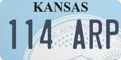 KS license plate 114ARP