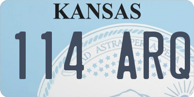 KS license plate 114ARQ