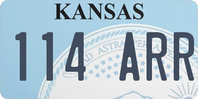 KS license plate 114ARR