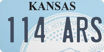 KS license plate 114ARS